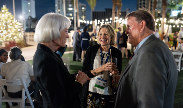 Attendee reception with speakers